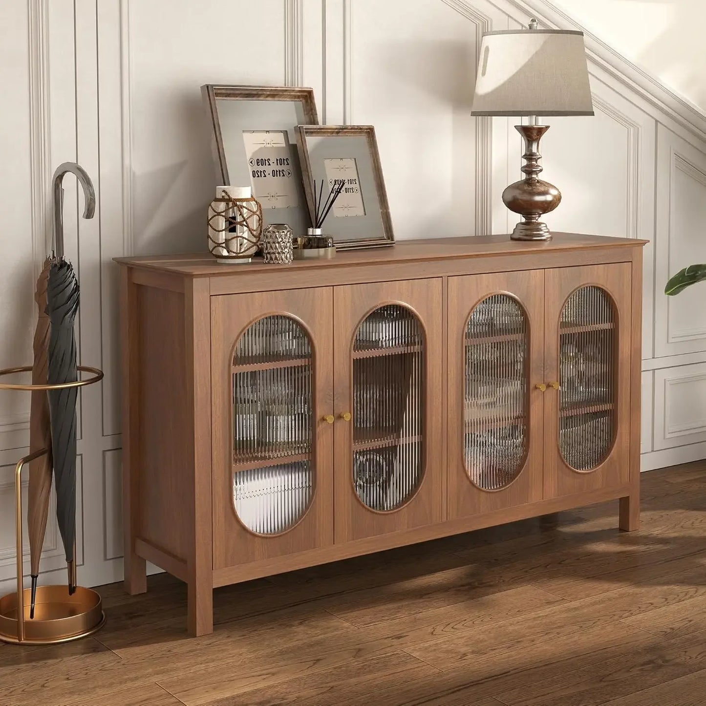 Ljustra Sideboard with Acrylic Doors Coffee Bar Cabinet for Living Room
