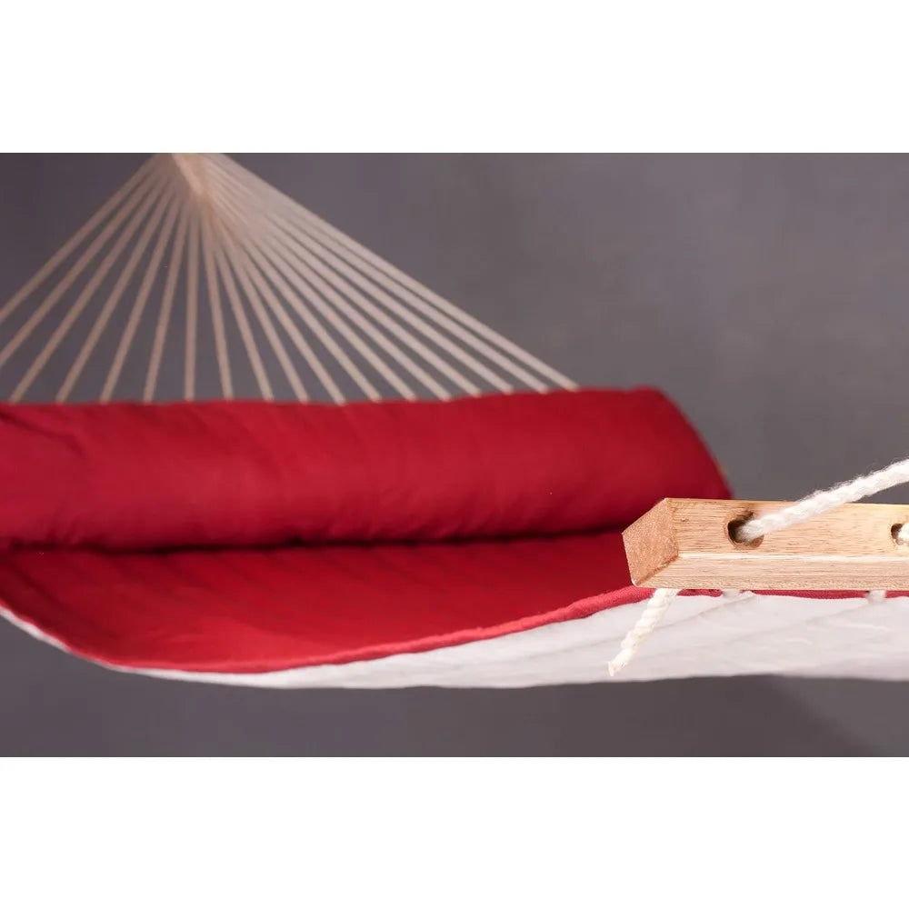 King Size Quilted Spreader Bar Hammock for 2 People Weatherproof