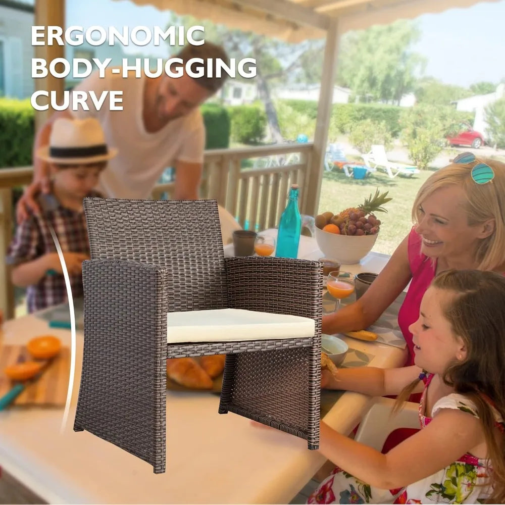 Ljustra 4 Piece Patio Conversation Set Outdoor Furniture Rattan Sofa