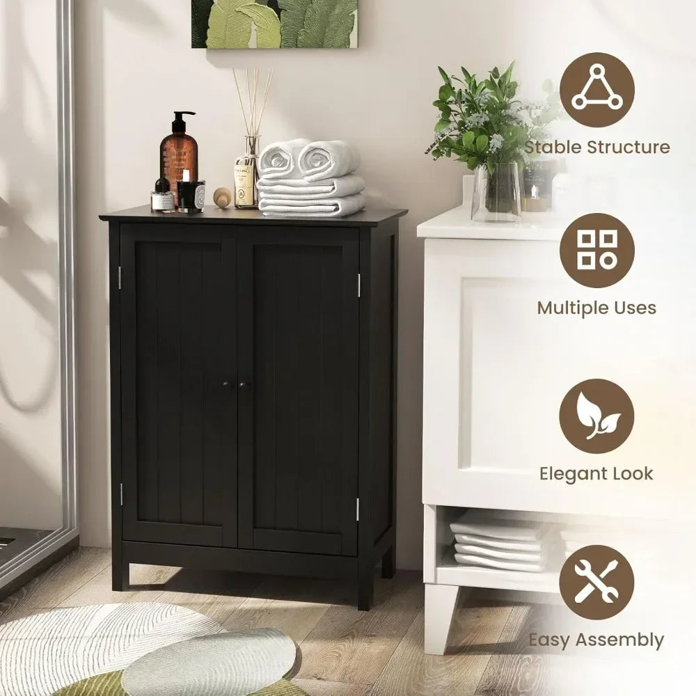 Ljustra Bathroom Storage Cabinet Freestanding Organizer with Doors Adjustable Shelf