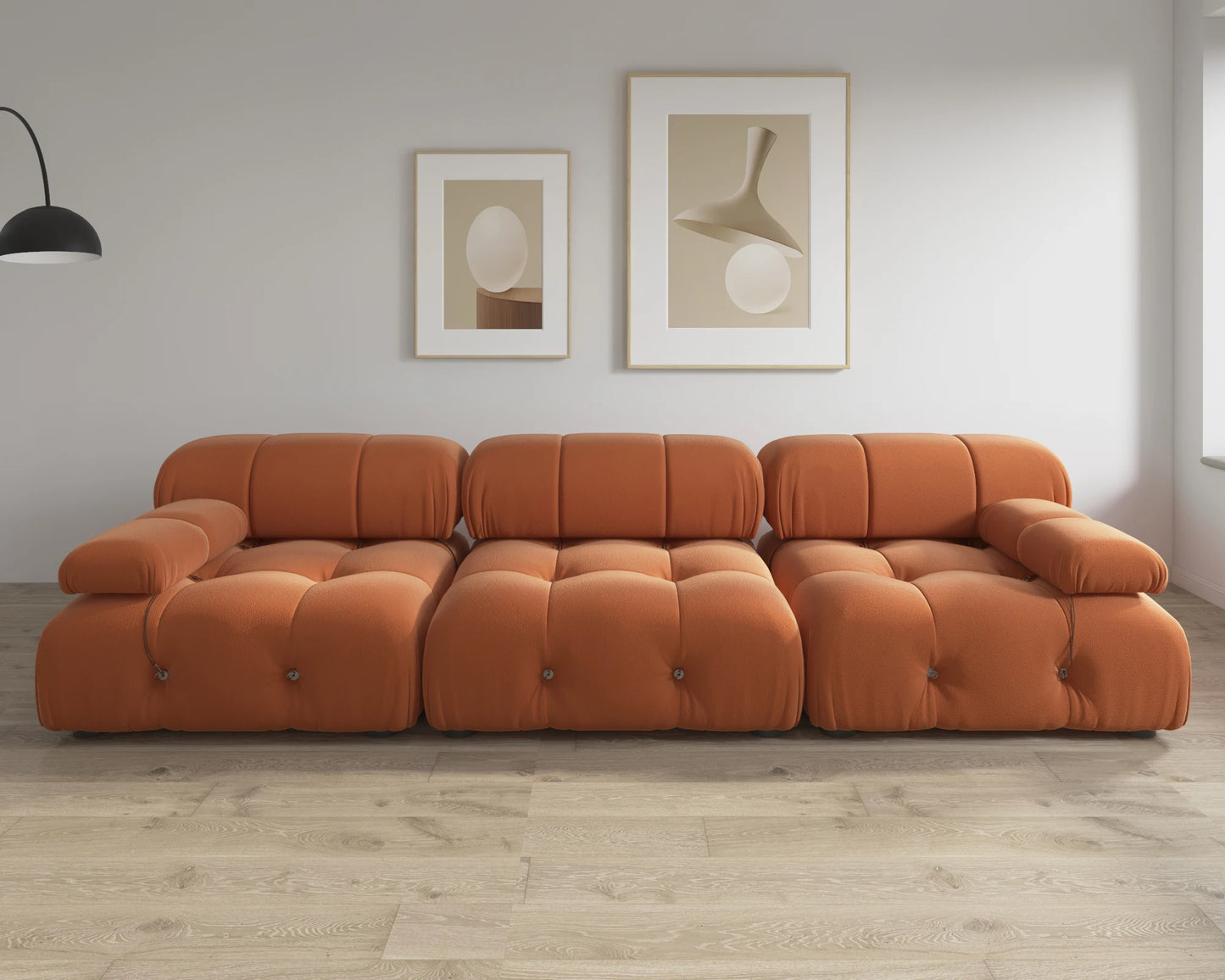 Ljustra 104" Modern Velvet Modular Sectional Sofa, Minimalist Design, 3 Seat