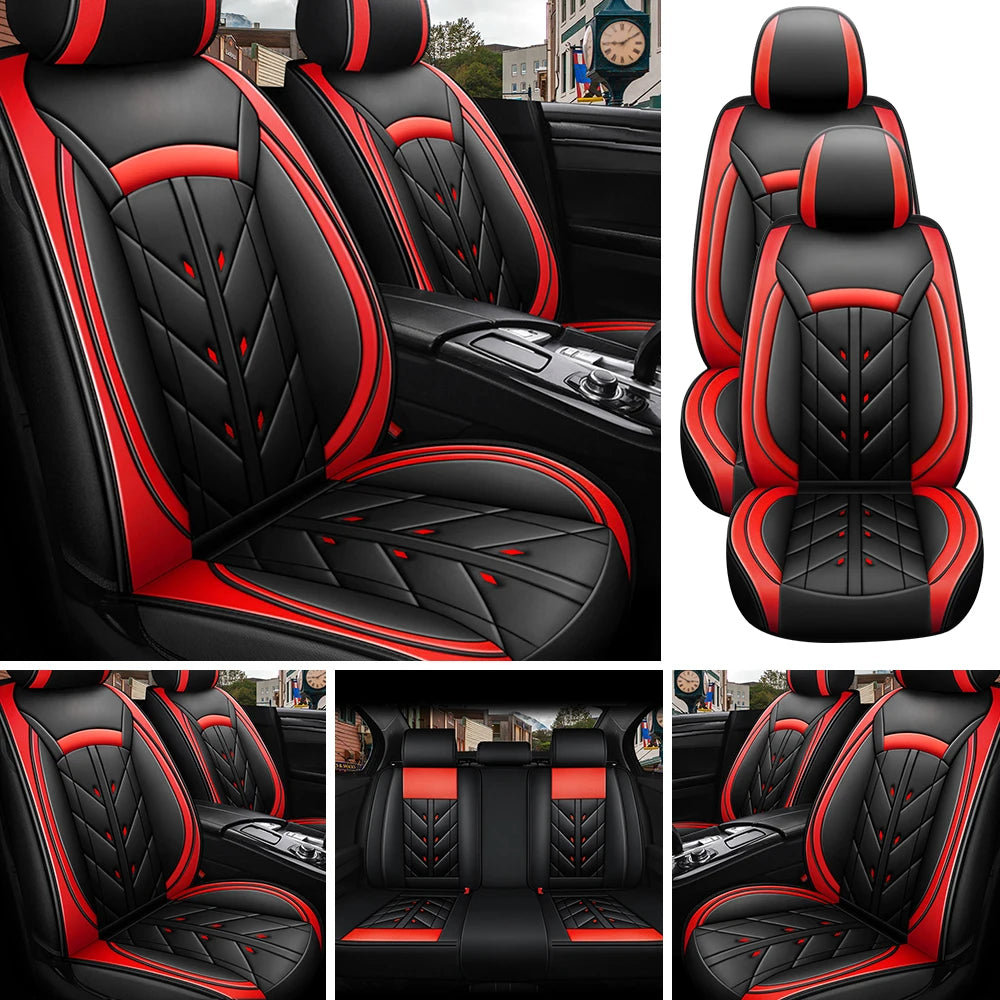 5-Seater Universal Car Seat Cover Waterproof PU Leather Full Set