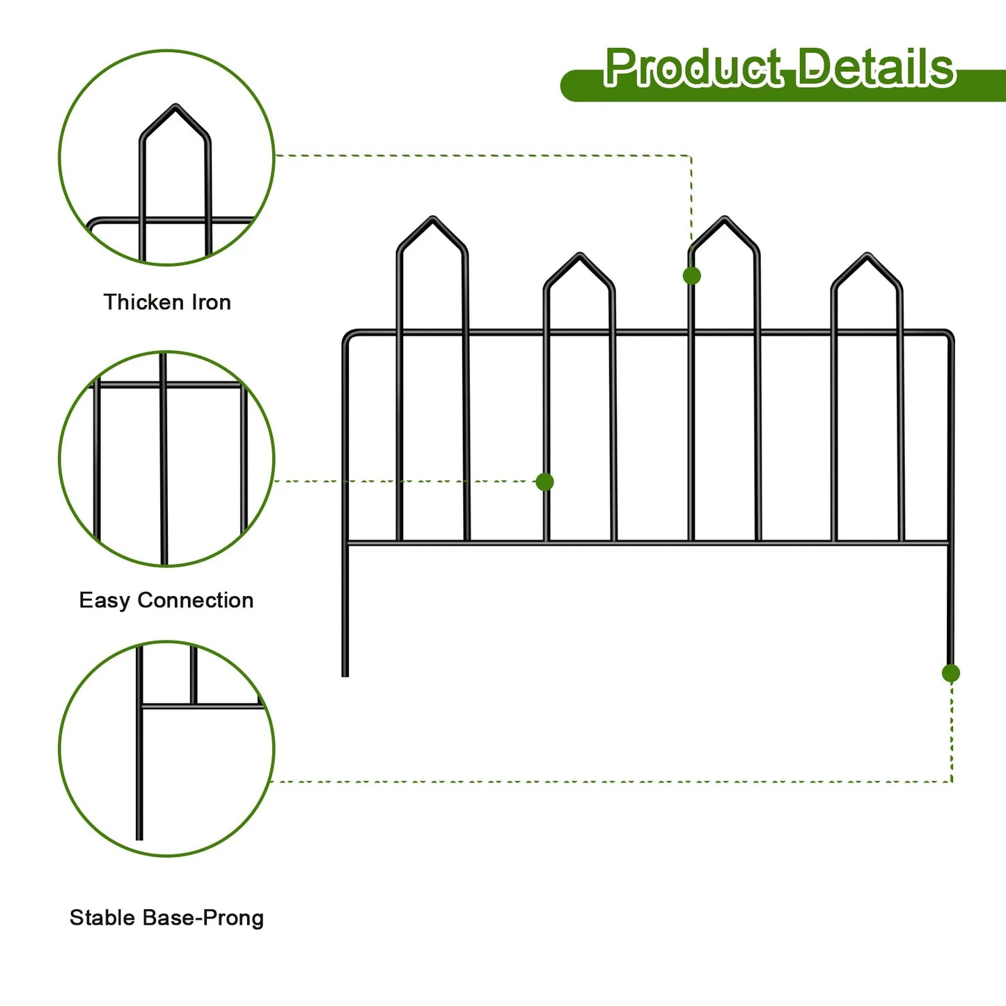 Garden Decorative Metal Wire Fencing Border 13in x 10ft for Flowers