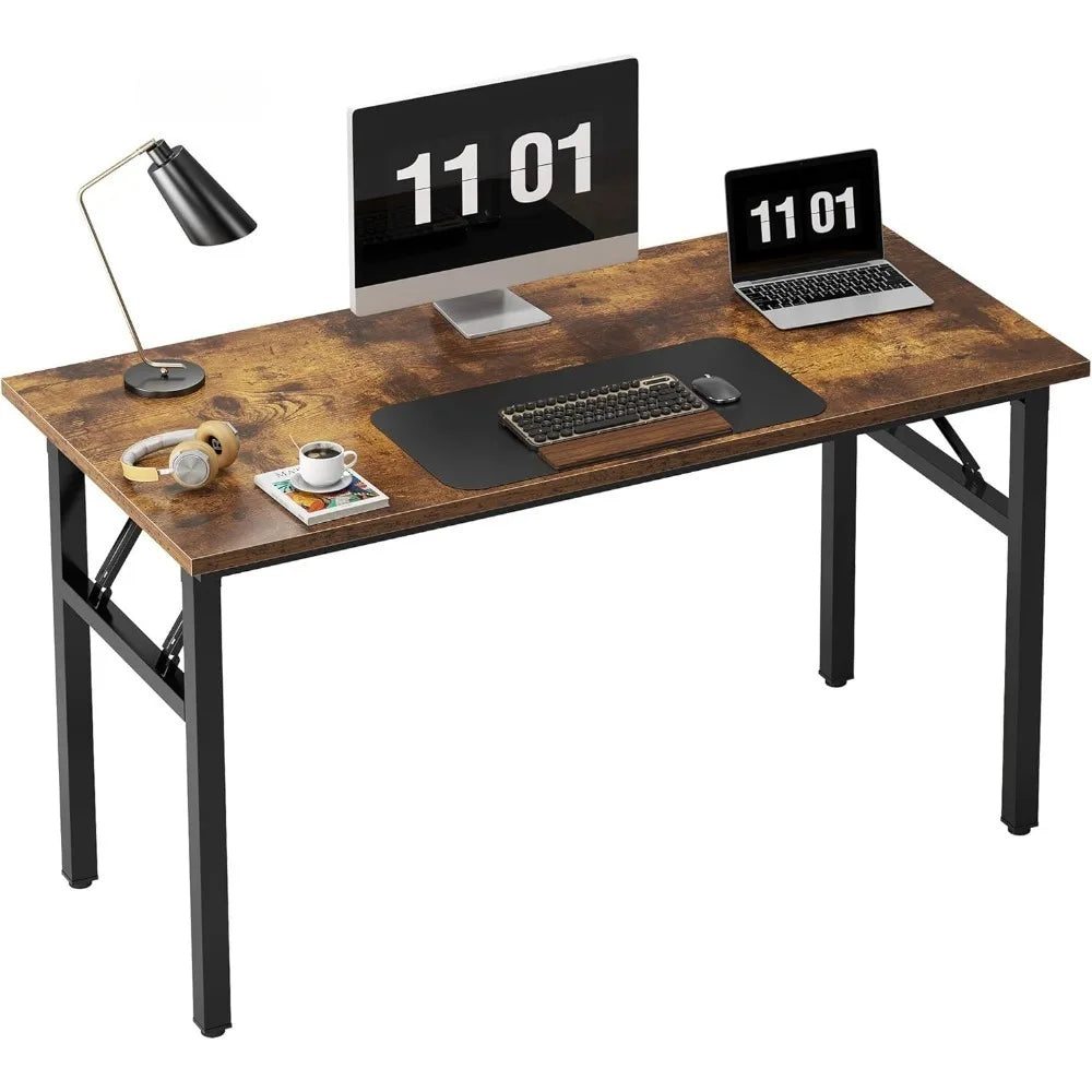 Ljustra 47 Inch Folding Computer Desk Office Desk BIFMA Certified Rustic Brown