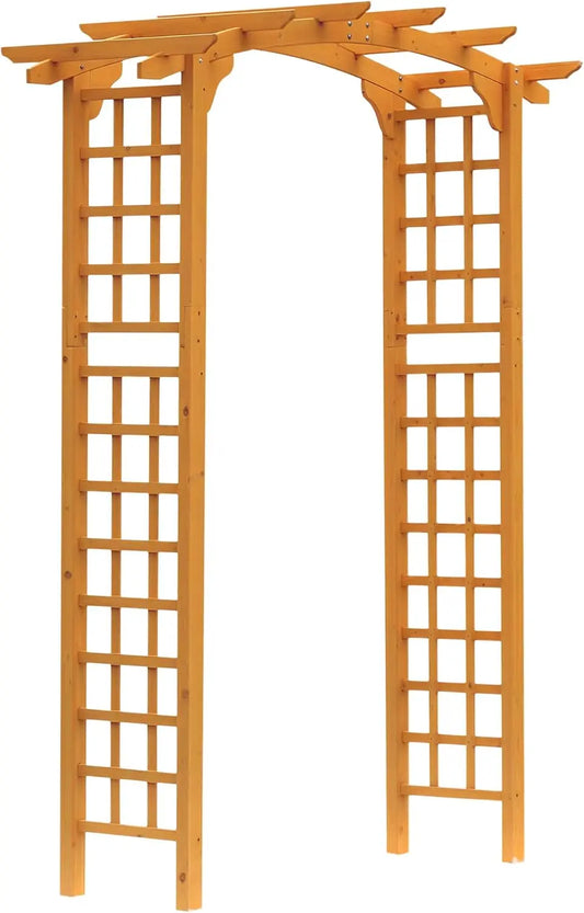 90in Wood Garden Arbor Arch Trellis for Climbing Plants Weddings Backyards