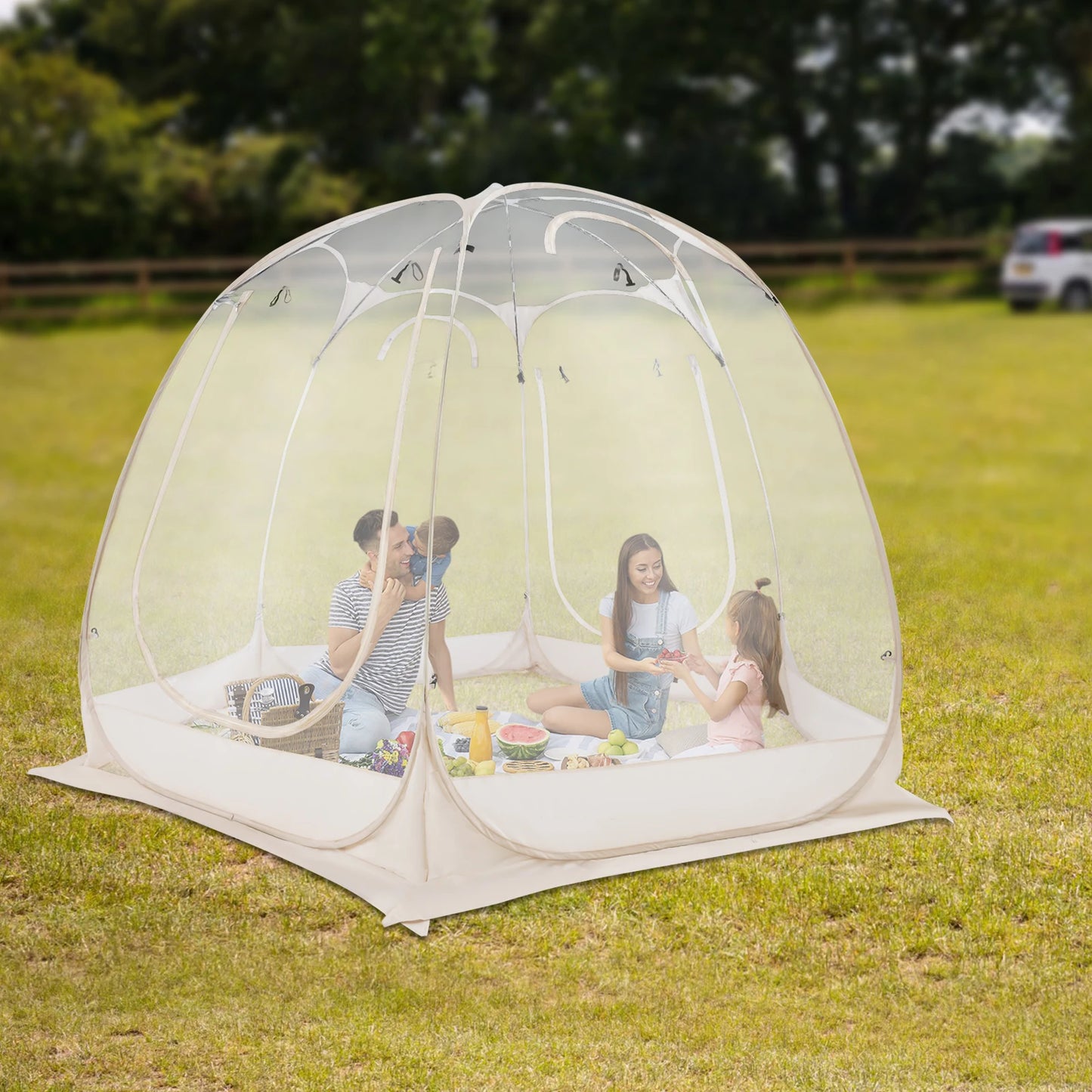 3M PVC Clear Camping Tent Freestanding Garden Tent for Outdoor Use