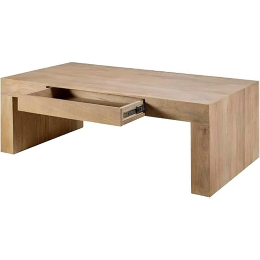 Ljustra Coffee Table with Storage Modern Minimalist Wooden Rectangle