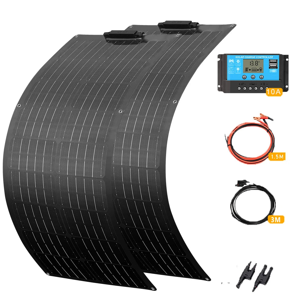 Ljustra 12V 50W Flexible Solar Panel Charger for Car Boat Home Camper