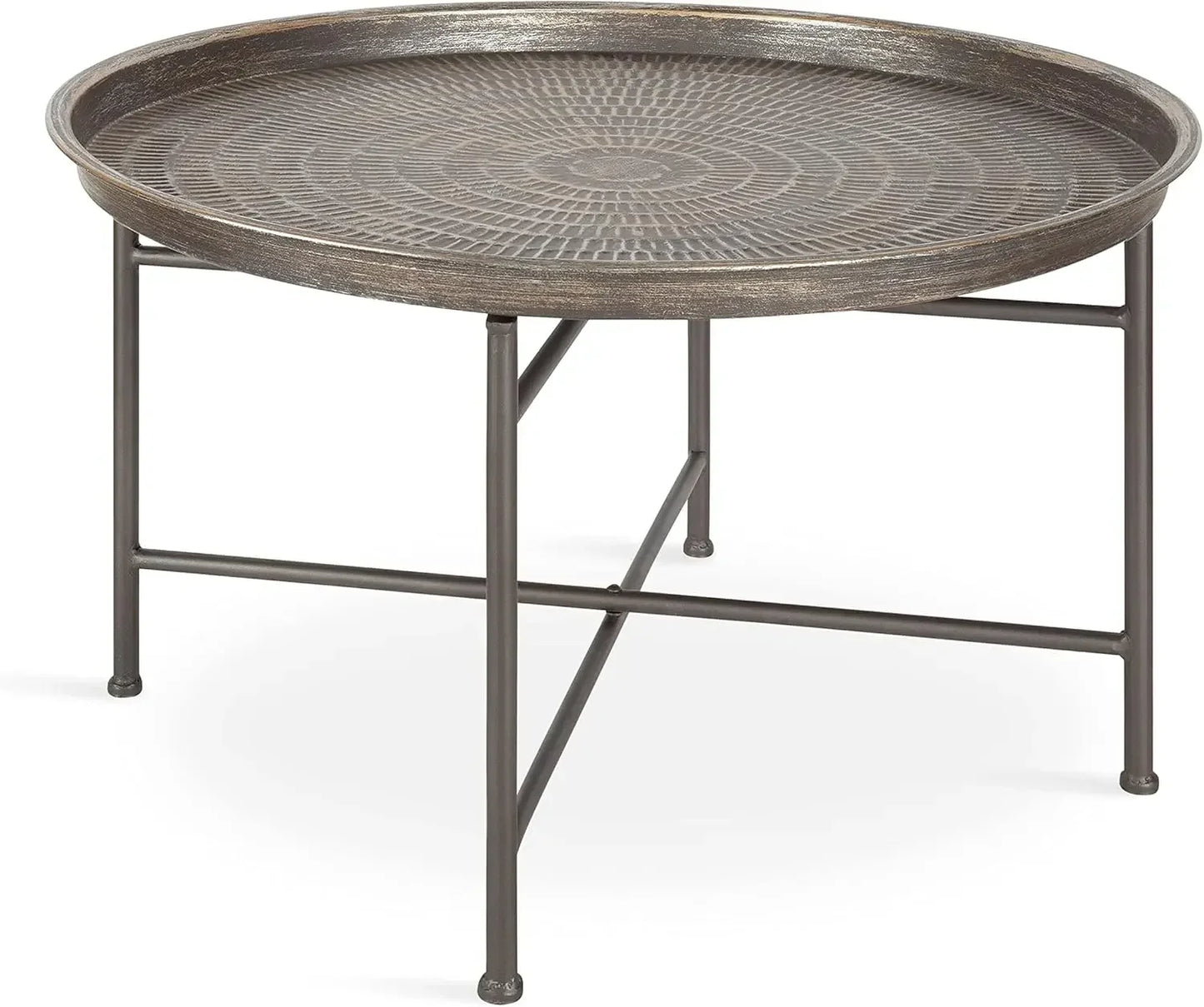 Mahdavi Boho-Chic Hammered Metal Tray Coffee Table by Ljustra