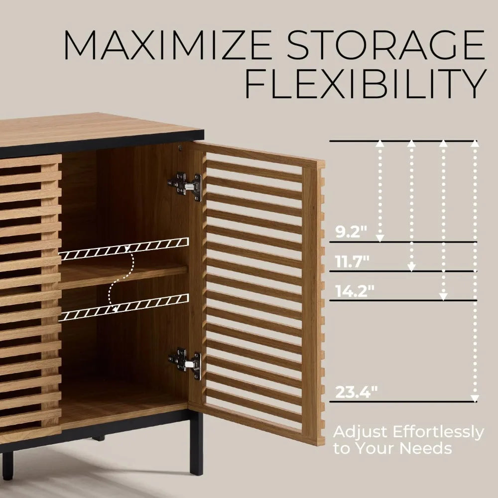 Buffet Cabinet Sideboard Storage Console 63.4" Modern Accent Furniture