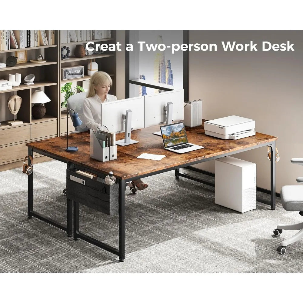 Large Modern 71 Inch Computer Desk Home Office Desk with Storage Hook