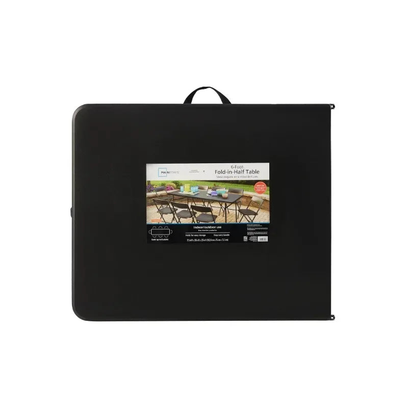 Ljustra 6 Foot Bi-Fold Plastic Folding Table Portable for Parties Camping