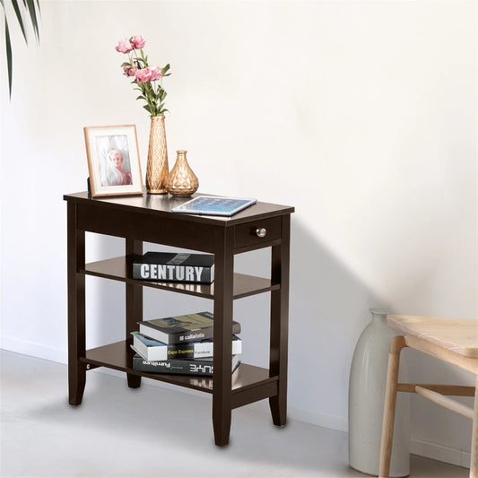 Modern Two Layer Bedside Table with Drawers for Bedroom and Living Room