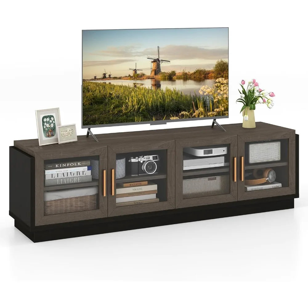 Large TV Stand for 75 Inch TVs Modern Entertainment Center with Storage