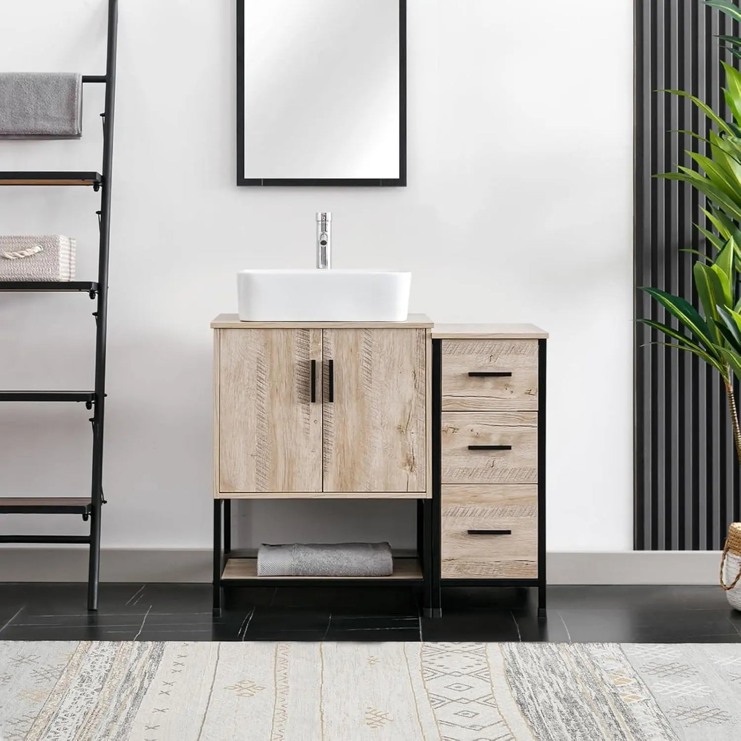 36" Bathroom Vanity Sink Combo Modern Stand Cabinet with Storage Shelf