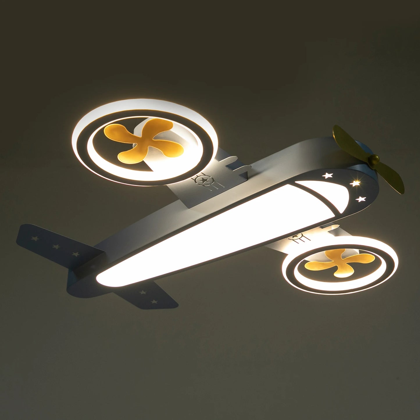 Dimmable Remote Control LED Ceiling Light Fixture with Fans for Bedroom