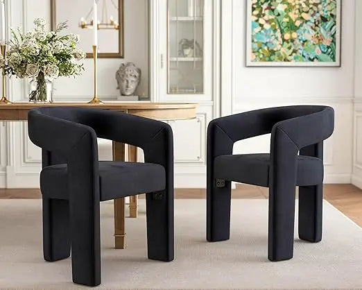 Swivel Barrel Dining Chairs Set of 2 Mid Century Modern Accent Armchairs