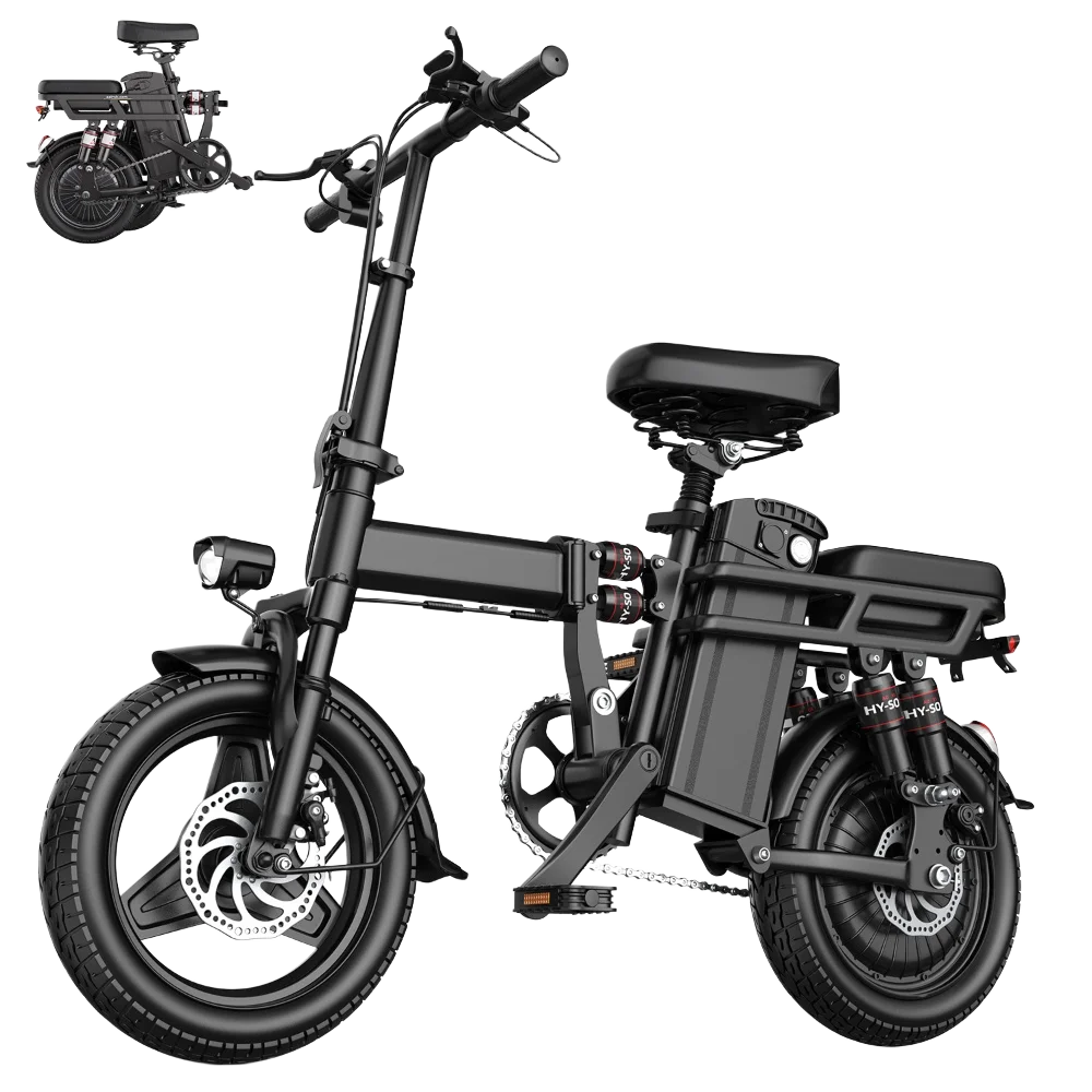 500W 48V Folding Electric Bike 19 MPH High-Power Commuter Adult Bike