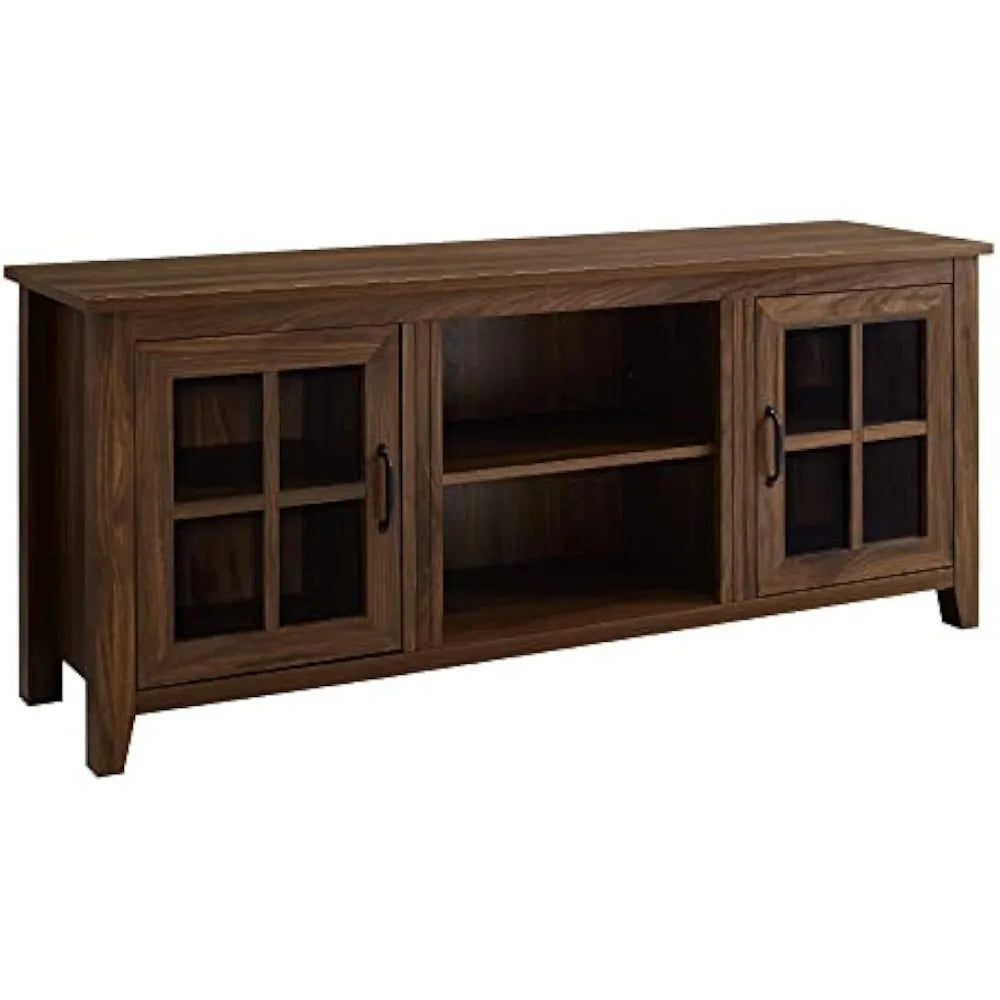 Dakota Modern Farmhouse TV Stand for TVs up to 65 Inches Dark Walnut