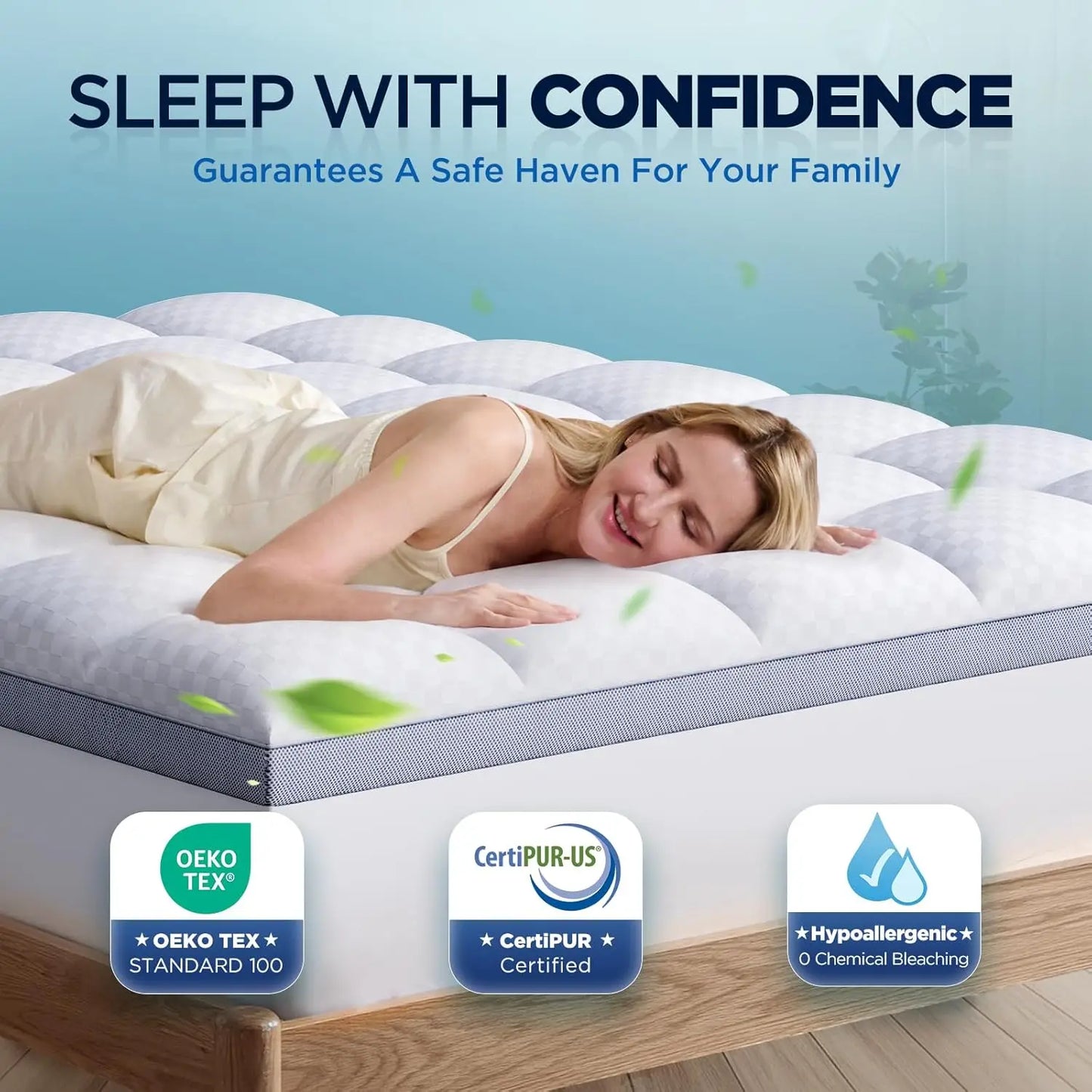 Ljustra Premium Memory Foam Mattress Topper Queen 2Inch Plush Comfort