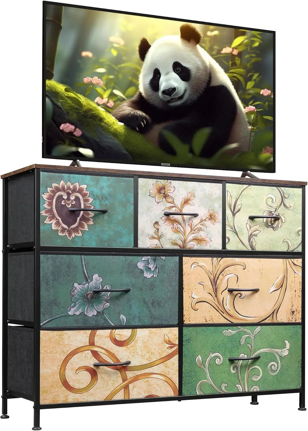 7 Drawer Dresser TV Stand Media Console Table for TVs up to 45 Inch