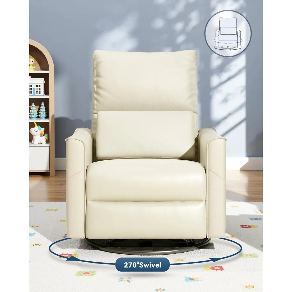 Power Swivel Rocker Recliner Chair for Adults Nursery Glider USB Port