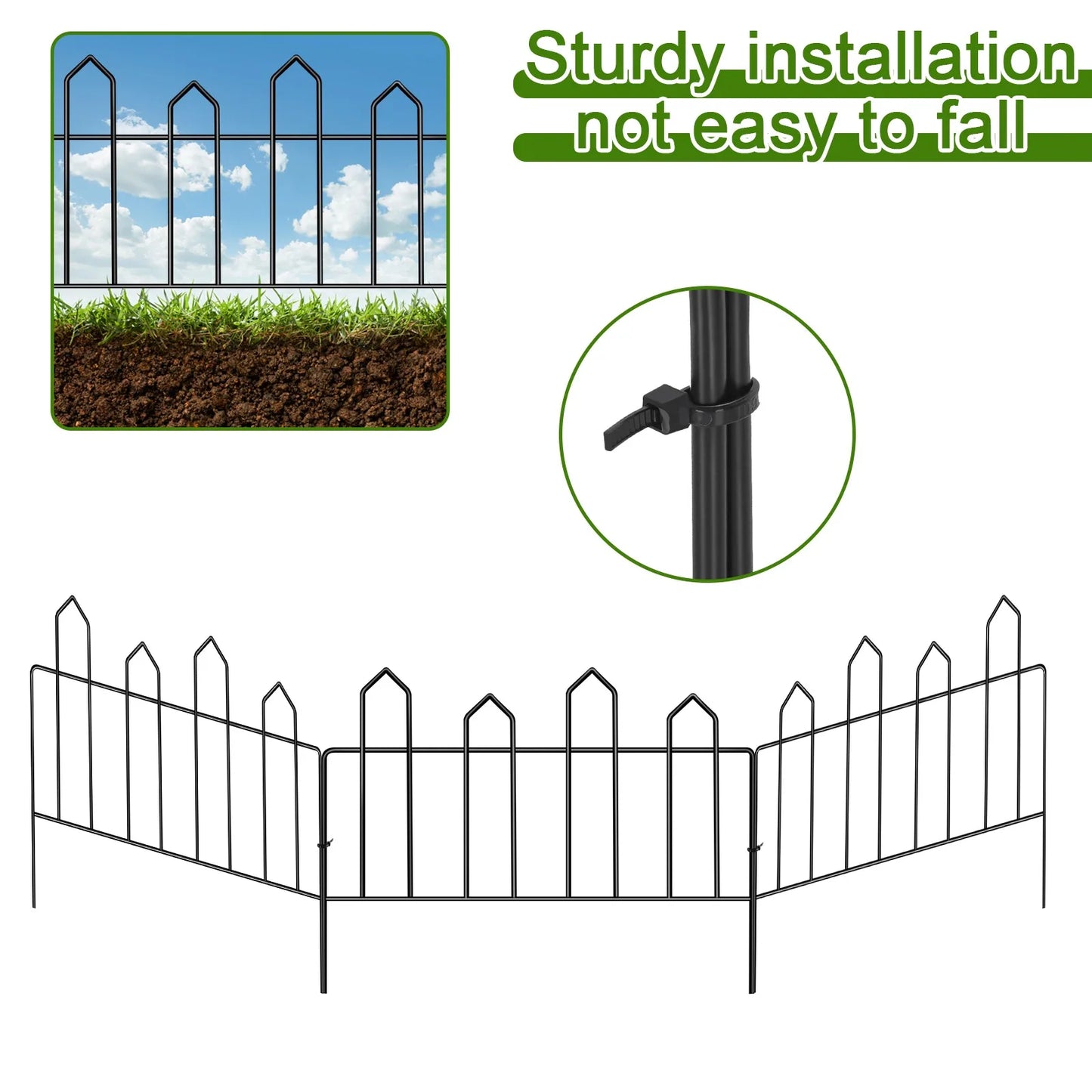 Garden Decorative Metal Wire Fencing Border 13in x 10ft for Flowers