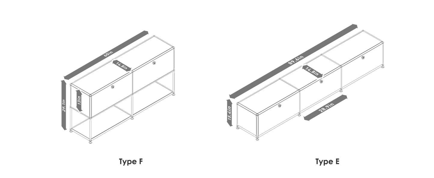 Modular Stainless Steel TV Cabinet Storage Shelf Living Room Furniture