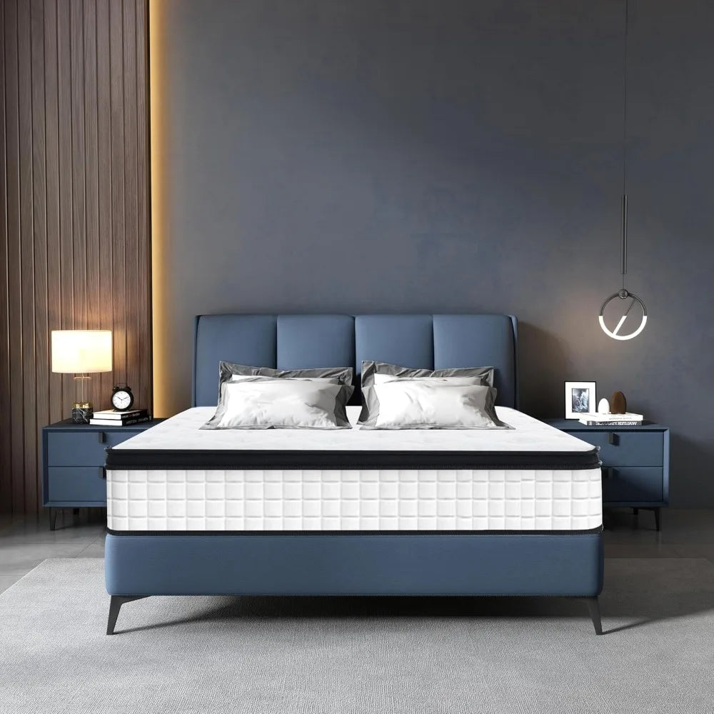 Ljustra 12 Inch Twin Size Hybrid Mattress Cooling Memory Foam Springs