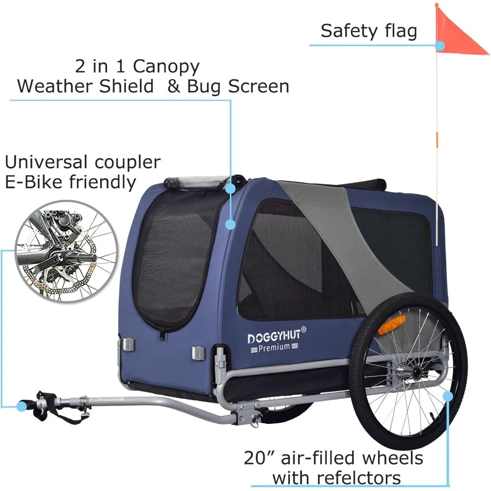 Ljustra Premium XL Pet Bike Trailer for Large Dogs or Multiple Small Dogs