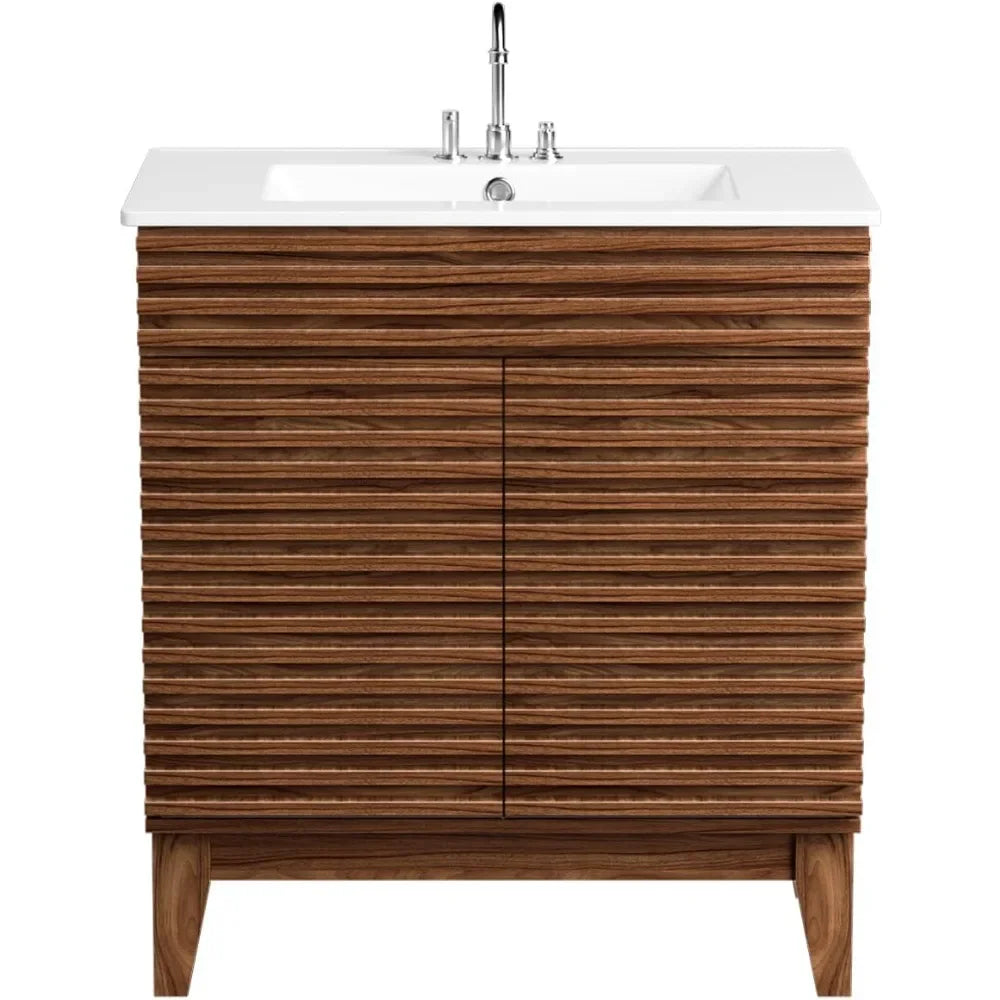 Bathroom Vanity Sink Mid-Century Freestanding Storage Cabinet