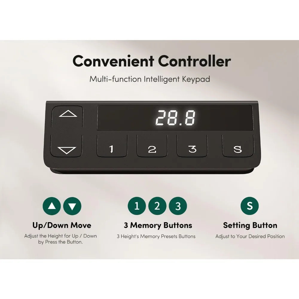 Adjustable Standing Desk with Drawers Keyboard Tray Storage Shelf