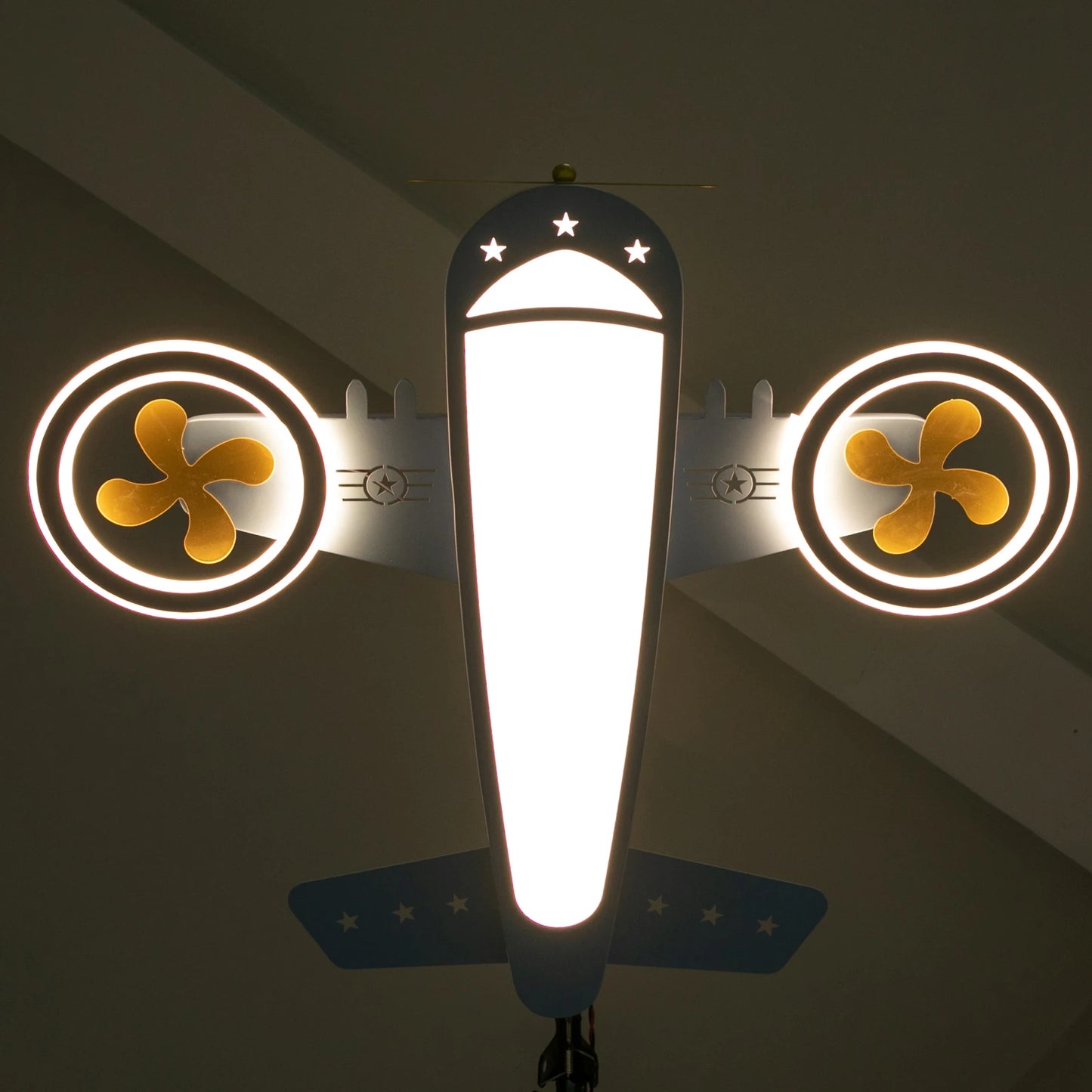 Dimmable Remote Control LED Ceiling Light Fixture with Fans for Bedroom