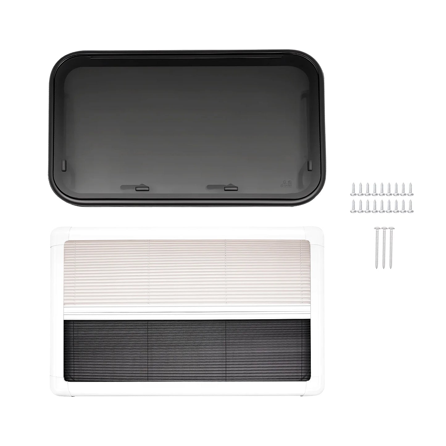 RV Exit Window 90x55cm Tempered Glass Camper Emergency Window Trim Kit