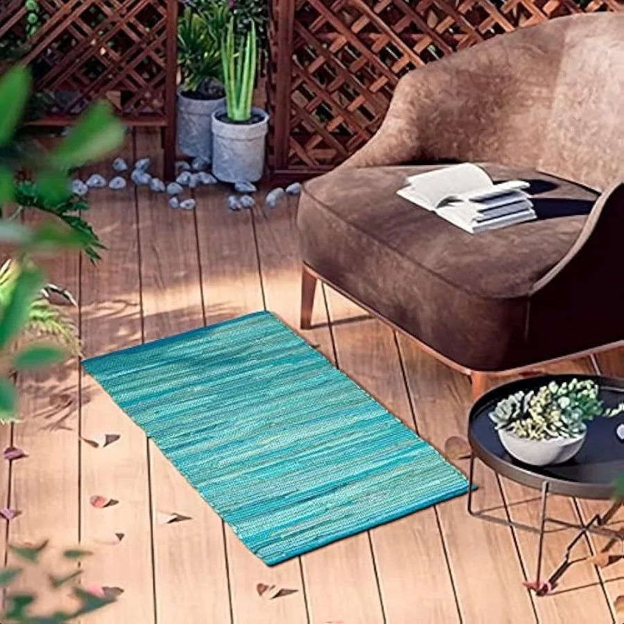 Ljustra Rug Area Rug Multicolour Chindi 2x3 Ft Reversible Washable