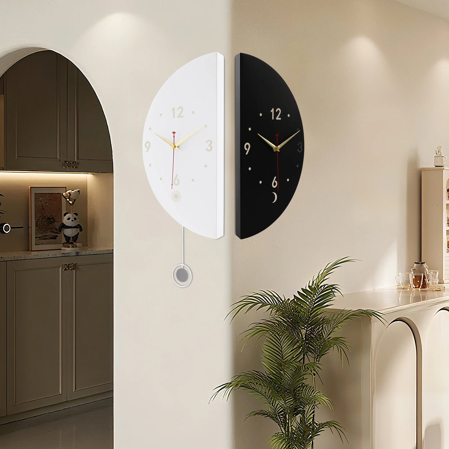 Double Sided Wall Clock 18 Inch Modern Battery Operated Decorative Clock