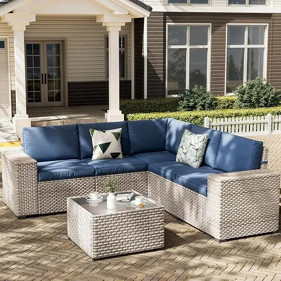 13 Piece Patio Furniture Set Outdoor Wicker Sofa Sectional Set