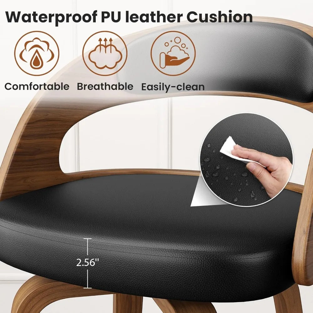 Swivel Bar Stools Set of 2 Counter Height Bentwood Bar Chairs