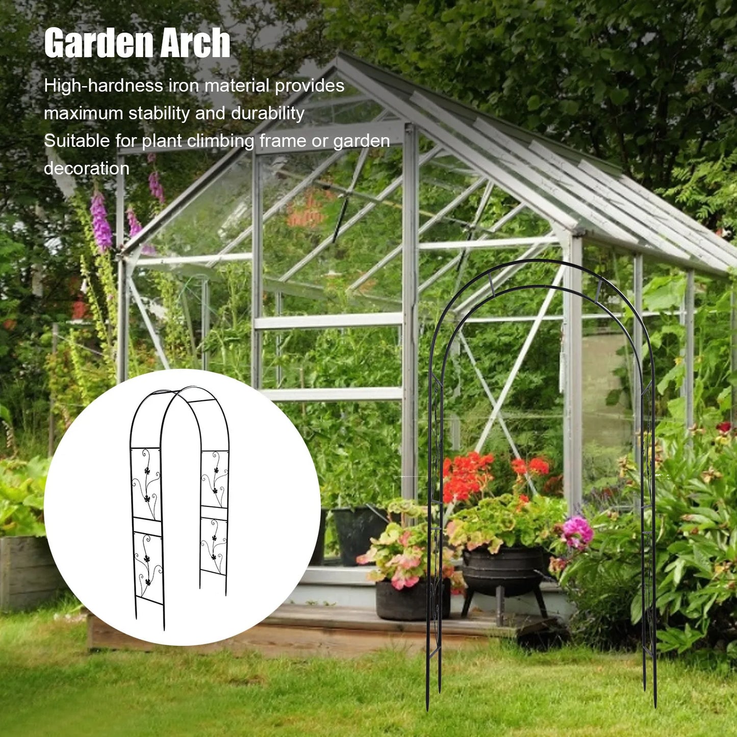 Garden Arch Outdoor Climbing Frame Support Rack Backyard Decoration