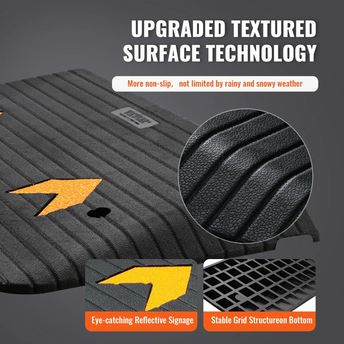 Rubber Threshold Ramp Heavy Duty Non-Slip Car Ramp 33069 Lbs Load