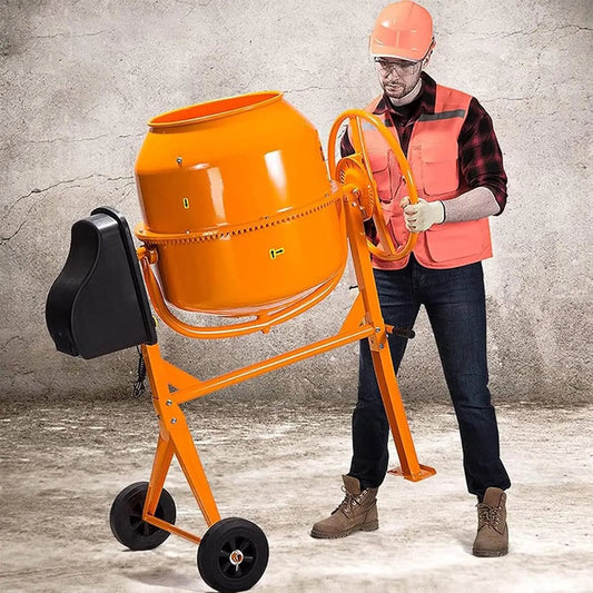Electric Cement Mixer 4.2 Cu Ft Heavy Duty Portable Concrete Mixer