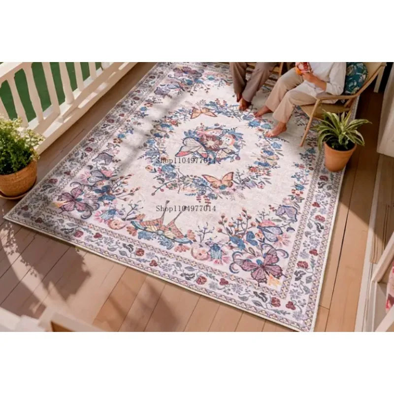 Butterfly Insect Print Non-Slip Area Rug for Bedroom Office Dining Room