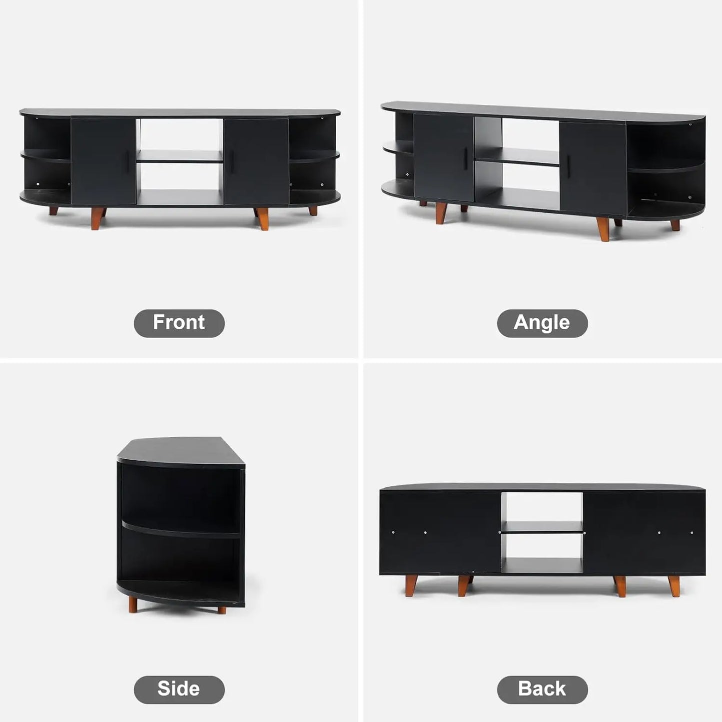 Farmhouse TV Stand for 65-70 Inch TV Modern Mid Century Media Console