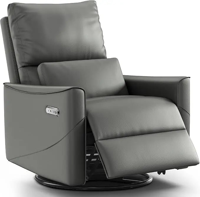 Power Swivel Rocker Recliner Chair for Adults Nursery Glider USB Port