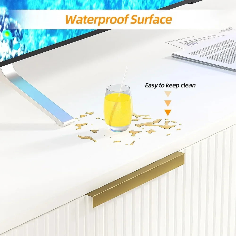 Mid Century Modern TV Stand for 65 Inch TV with Storage and Drawers