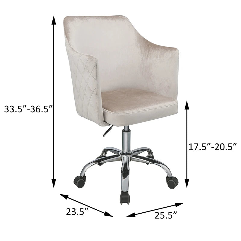 Champagne Chrome Swivel Office Chair Ergonomic Modern Design