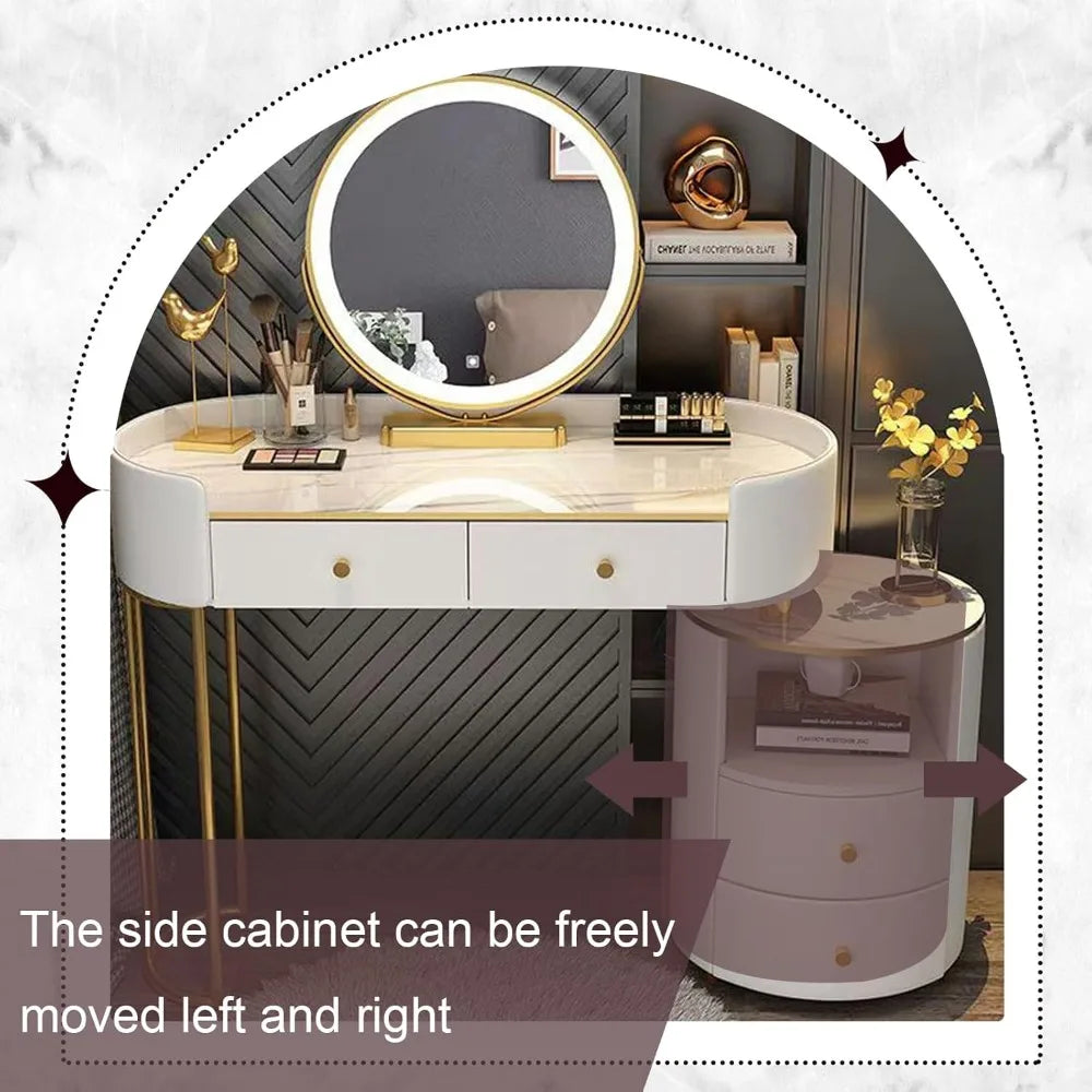 Ljustra Dressing Table with Mirror and Chair Set Vanity Makeup Desk