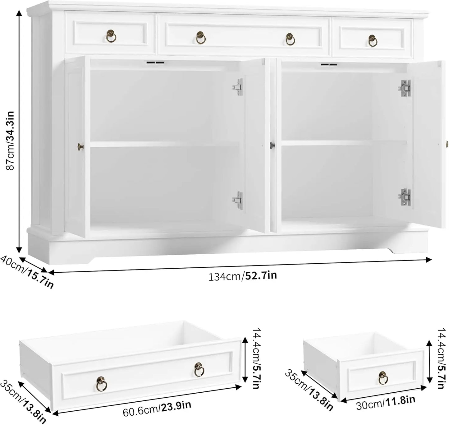Buffet Cabinet Storage Sideboard 52.7 Inch Kitchen Dining Room Organizer