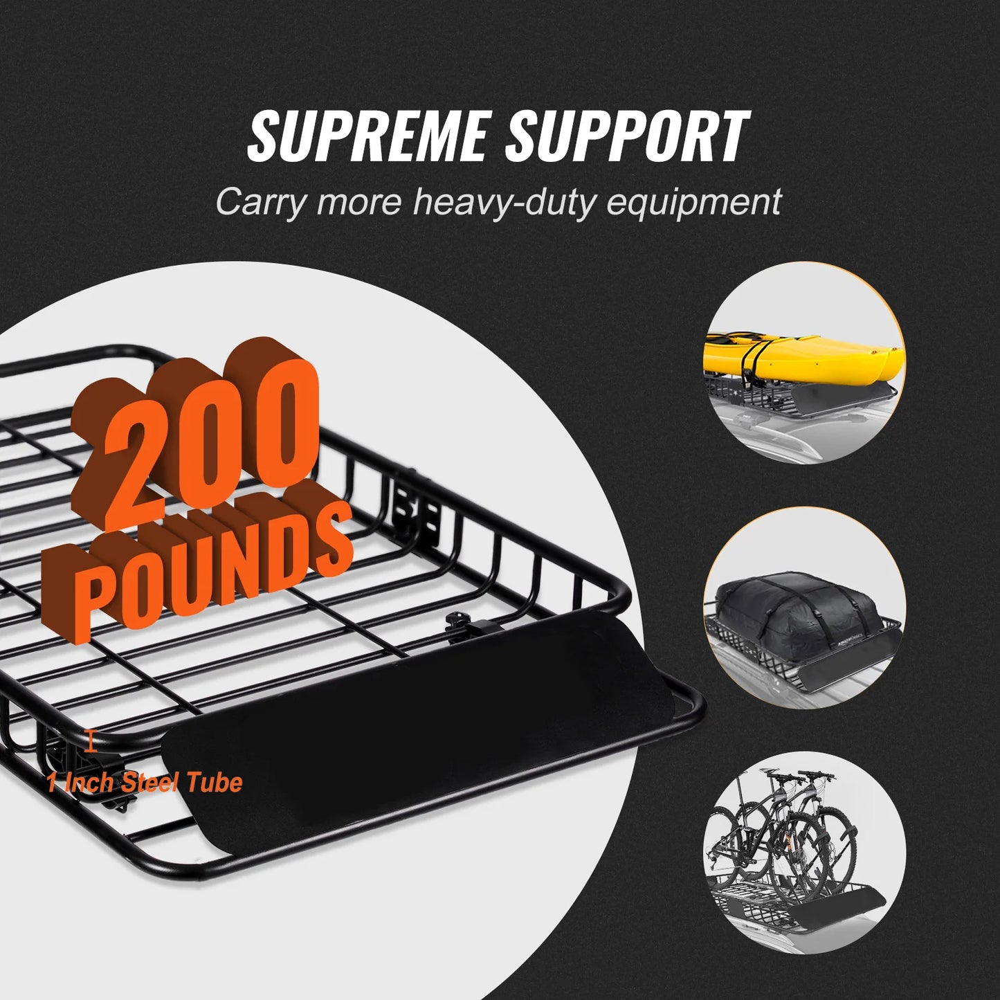 Ljustra Roof Rack Cargo Basket 46x36 Heavy-Duty 200LBS Capacity