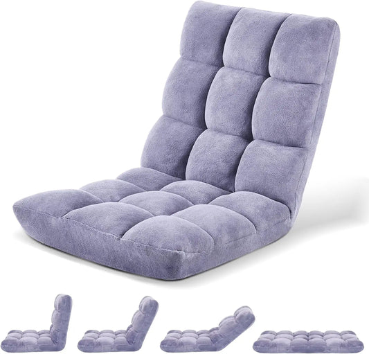 Folding Floor Chair Adjustable Backrest Japanese Style Gaming Meditation